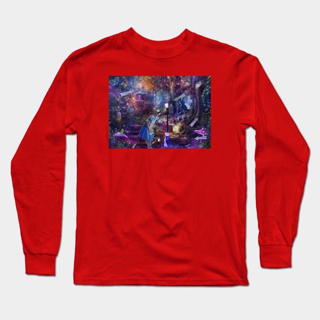 Alice Landscape Long Sleeve T-Shirt by Phatpuppy Art